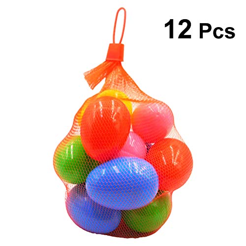 LUOEM 12pcs Huevos Pascua vacíos para llenar de sorpresas Adornos Pascua (Colores Mezclados)