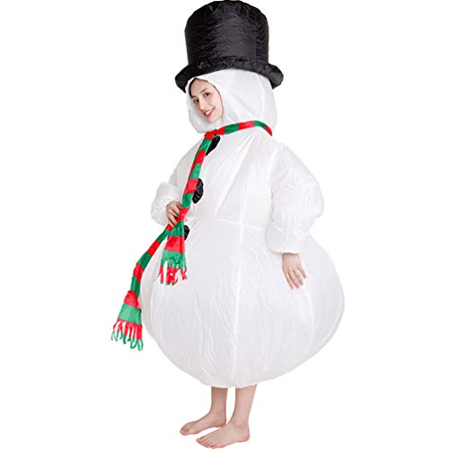 Lvguang Muñeco de Nieve Traje, Inflable Costume Fiestas de Navidad y Disfraces, Divertido y Gracioso Accesorio de Navidad Festivo de la Navidad Disfraz (Blanco)