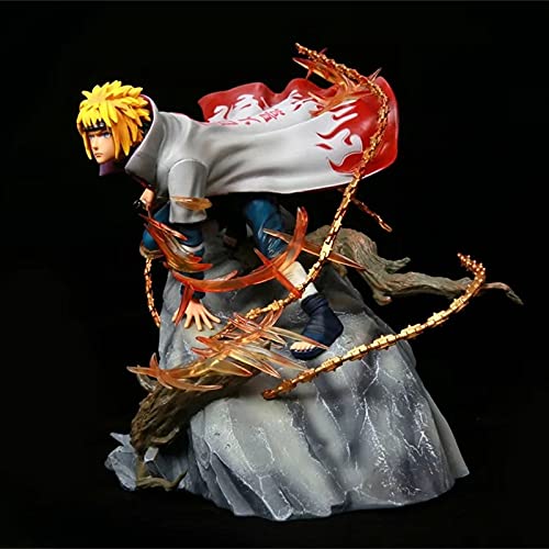 LWFC Naruto Anime Estatuas Gárgola Amarillo Destello Namikaze Minato Anime Figurilla Modelo Juguetes Mesa Modelo Exquisito Muñeca De Cifras Regalo 24cm