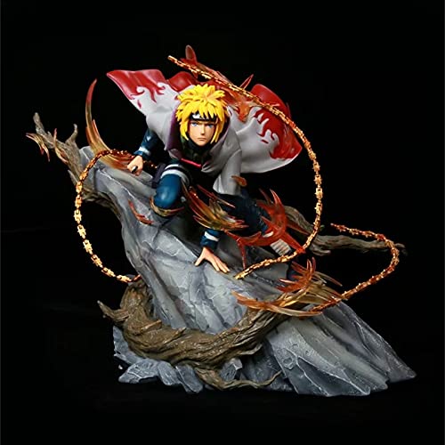 LWFC Naruto Anime Estatuas Gárgola Amarillo Destello Namikaze Minato Anime Figurilla Modelo Juguetes Mesa Modelo Exquisito Muñeca De Cifras Regalo 24cm