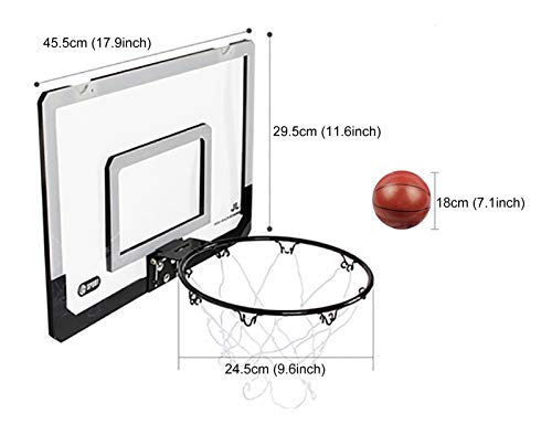 LXLA Canasta Baloncesto Residencia Universitaria Mini Aro de Baloncesto, Juego de Baloncesto Interior Portátil sobre La Puerta/Pared, Niños y Adultos, Bolas y Bomba Incluidas