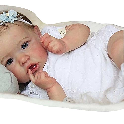 LXTIN Reborn Baby Dolls, 22 Pulgadas de Silicona de Cuerpo Completo Rebirth Doll Baby Realistic Reborn Muñecas recién Nacidas para Dormir con Ropa, Chupete, biberón y Certificado de naci