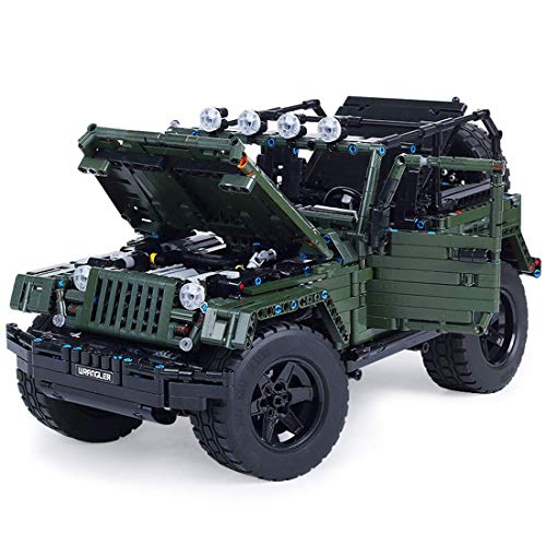 LYMHGHJ Technic Vehículo Todoterreno Jeep Wrangler Rubicon Juego de construcción, 1:10 2.4Ghz RC Vehículo Todoterreno con Motor, 2078 Piezas de Bloques de construcción compatibles con Lego Technic