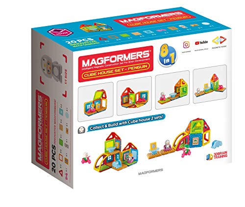 Magformers Cube House Penguin - Juego de 20 Piezas de construcción magnética con Formas magnéticas y Accesorios