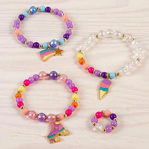 Make It Real - Joyería del Arco Iris sueño. Pulsera del Encanto de DIY Que Hace Kit para niñas. Artes y Oficios Kit para diseñar y Crear Pulseras del Encanto de Tween único y un Anillo