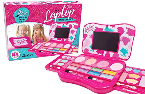 Make it Up My Laptop Girls Makeup Set by Fold out Makeup Palette with Mirror and Secure Close - Safety Tested- Non Toxic