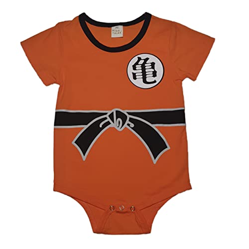 mameluco pelele bodie bebé disfraz anime tipo manga goku krilin bodie de mucha calidad manga corta unisex para niño o niña original regalo 100% algodón talla 90