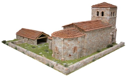 MAQUETA PIEDRA CERÁMICA TEMPLO-IGLESIA SAN ANDRÉS DE ARGOMILLA (CANTABRIA), AEDES REF 1109, ESCALA 1:65