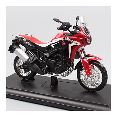 Maquetas de Coches 1:18 Escala para Hon┐da CRF1000L para Africa Twin DCT 2016 Deporte De Aventura Diecast Motocicleta Modelo De Juguete Todoterreno Bicicleta Vehículo (Color : Rojo)