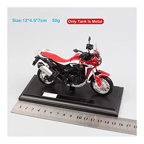 Maquetas de Coches 1:18 Escala para Hon┐da CRF1000L para Africa Twin DCT 2016 Deporte De Aventura Diecast Motocicleta Modelo De Juguete Todoterreno Bicicleta Vehículo (Color : Rojo)