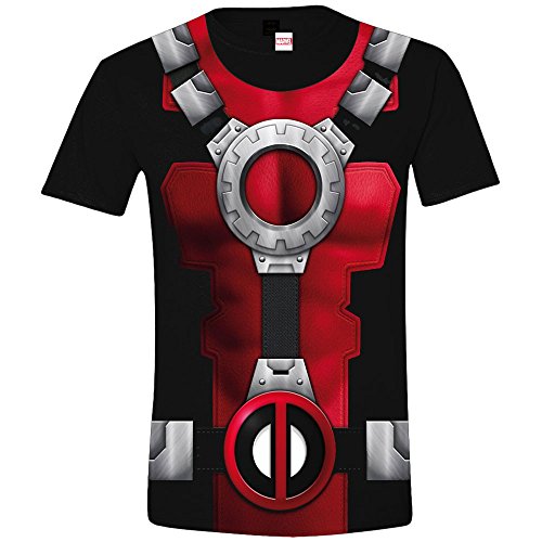 Marvel Costume Deadpool Camiseta, Multicolor (Sublimation), XL para Hombre