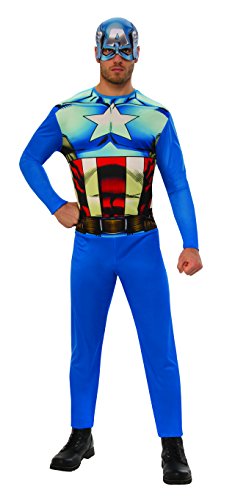 Marvel - Disfraz de Capitan América para hombre, Talla M adulto (Rubie's 820955-M)