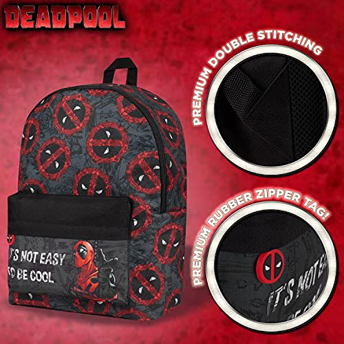 Marvel Mochila escolar de Deadpool, Mochila infantil, Mochila Niño 39cm, Regalos Para Niños