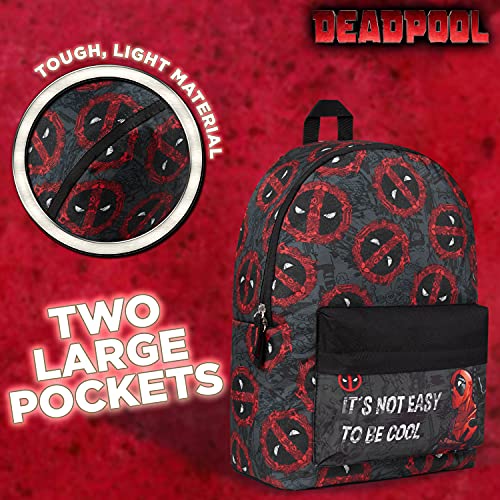 Marvel Mochila escolar de Deadpool, Mochila infantil, Mochila Niño 39cm, Regalos Para Niños