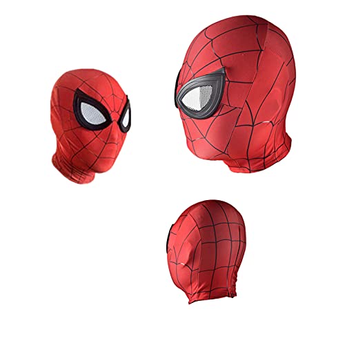 Máscaras 3D de Spiderman Spider Man Disfraces de Cosplay Lycra Head Covering Superhéroe Juego de Roles Accesorios Halloween Performance Headgear,Adult-Spiderman P