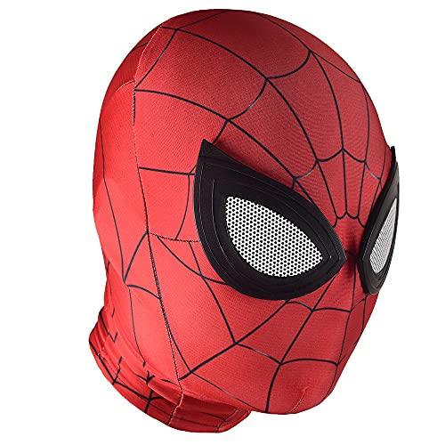 Máscaras 3D de Spiderman Spider Man Disfraces de Cosplay Lycra Head Covering Superhéroe Juego de Roles Accesorios Halloween Performance Headgear,Adult-Spiderman P