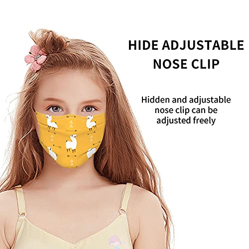 Mascarilla facial para niños, patrón amarillo, lavable, ajustable, reutilizable, 2 unidades con 0 filtro