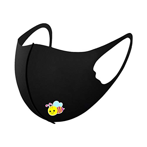 Mascarilla infantil de tela de seda helada, lavable, reutilizable, anticontaminación, transpirables, para niño, deporte, exterior, pantanas, estampado de dibujos animados