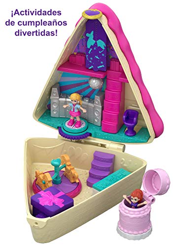 Mattel Torta Della Festa Polly Pocket-Cofre Tarta de Cumple, muñeca con Accesorios, Juguete +4 años, Multicolor GFM49