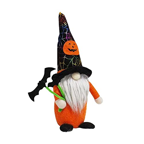 MattLxu 1 UNID Halloween Gnomes Dwarf DOLUCION Dwarf FLUSP Mayor Permanente GNOME FIGURAINA Figura DE Halloween Suministros de la Tabla Decoración de la Mesa (Estilo de murciélago de 32x10cm)