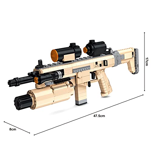 MBKE Technic Gun Building Blocks, 767 piezas de pistola de francotirador modelo con revista y dardos de espuma, juego de construcción de bloques de construcción compatible con Lego Technic