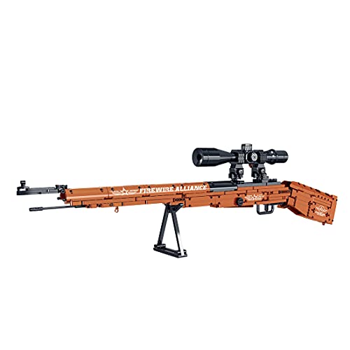 MBKE Technic - Juego de bloques de construcción para rifle de francotirador, 715 piezas de rifle de francotirador de 98 K con dardos, modelo de armas militares Swat compatible con Lego Technic