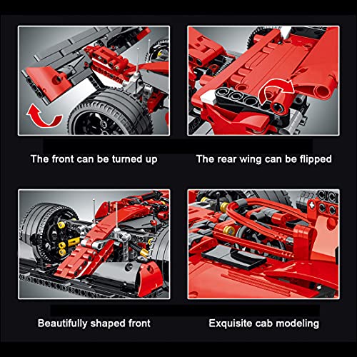 MBKE Technic Sports Formula F1 modelo de coche 1100 piezas 1: 14 escala Kit de construcción para coche deportivo Fórmula F1, bloques de construcción compatibles con Lego Technic