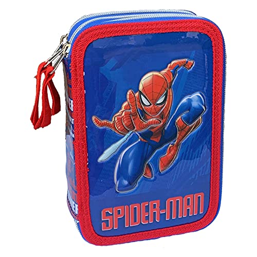 M.C. srl Estuche escolar 3D Spiderman Marvel Multi compuesto 3 cremalleras de colores Fila Giotto - SP0720