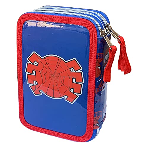 M.C. srl Estuche escolar 3D Spiderman Marvel Multi compuesto 3 cremalleras de colores Fila Giotto - SP0720