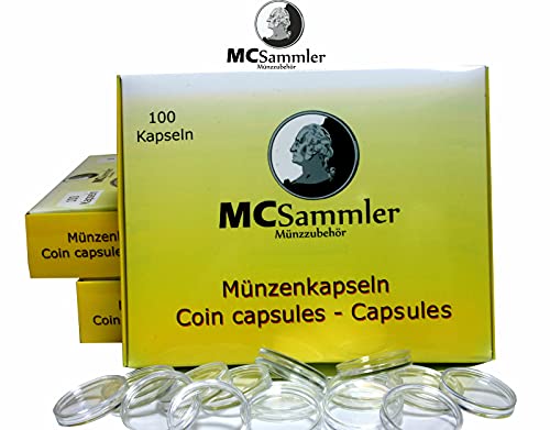 MC.Sammler Cápsulas para monedas de 2 euros, tamaño 26 mm, 100 unidades