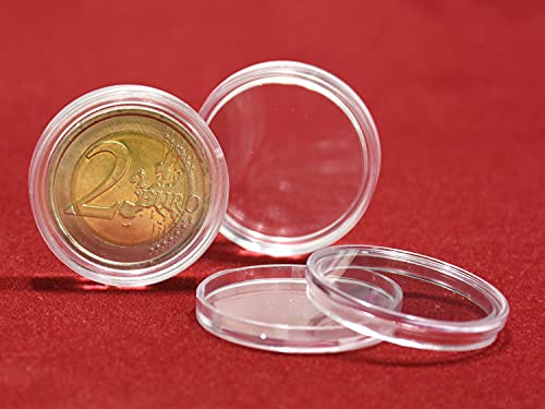 MC.Sammler Cápsulas para monedas de 2 euros, tamaño 26 mm, 100 unidades