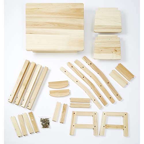 Melissa & Doug, Mesa y sillas de madera - natural