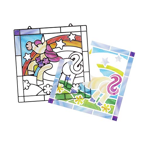 Melissa & Doug- Stained Glass Made Easy-Unicorn Juego de Dibujo, 4-8 Años, Multicolor (19299)