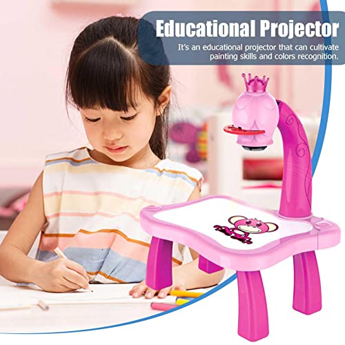 Mesa de proyector inteligente para niños, proyector de aprendizaje de mesa de dibujo, pintura de arte, juguete educativo de juego de dibujo infantil en la edad temprana