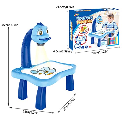 Mesa de proyector inteligente para niños, proyector de aprendizaje de mesa de dibujo, pintura de arte, juguete educativo de juego de dibujo infantil en la edad temprana