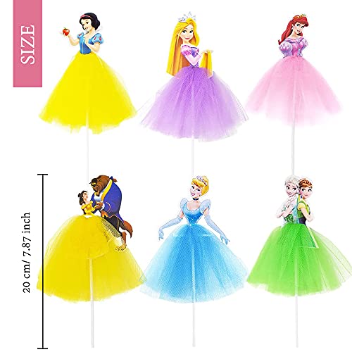 MEZHEN Princesa Decoracion Tarta Sirena Pastel Toppers Niña Cupcake Toppers Princess Cake Toppers 10 Piezas