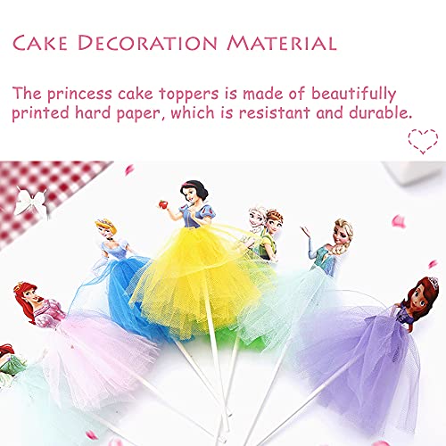 MEZHEN Princesa Decoracion Tarta Sirena Pastel Toppers Niña Cupcake Toppers Princess Cake Toppers 10 Piezas