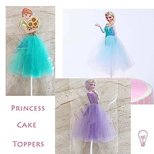 MEZHEN Princesa Decoracion Tarta Sirena Pastel Toppers Niña Cupcake Toppers Princess Cake Toppers 10 Piezas