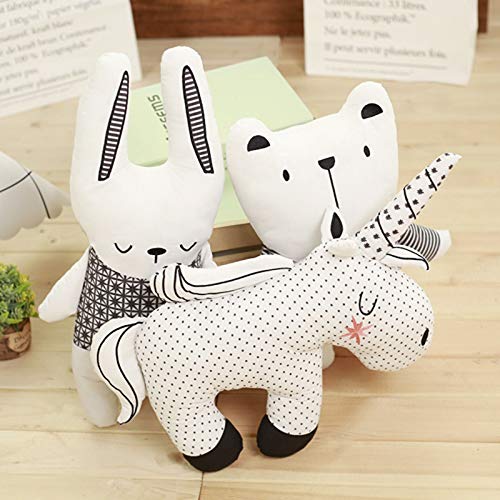 MIAOOWA Official Store Estilo Nórdico Conejo Unicornio Oso Almohada Juguetes De Cojín, Juguetes De Felpa Animal De Algodón, Juguetes para Niños, Decoración De La Habitación del Bebé 47 x 25 cm Conejo