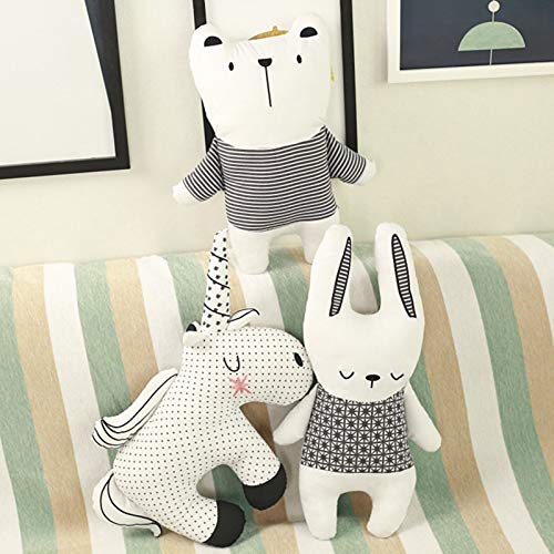 MIAOOWA Official Store Estilo Nórdico Conejo Unicornio Oso Almohada Juguetes De Cojín, Juguetes De Felpa Animal De Algodón, Juguetes para Niños, Decoración De La Habitación del Bebé 47 x 25 cm Conejo