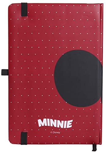 Mickey Mouse Minnie - Cuaderno unisex de papel rojo, negro y blanco de Disney, Fan-Merch, películas