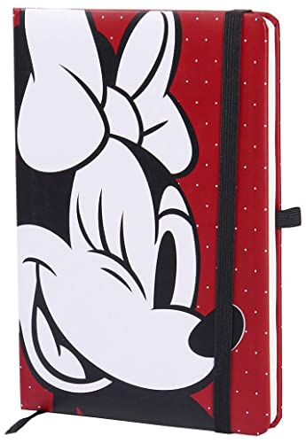 Mickey Mouse Minnie - Cuaderno unisex de papel rojo, negro y blanco de Disney, Fan-Merch, películas