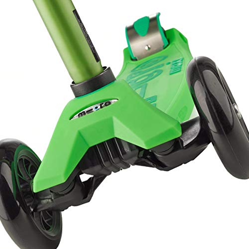 Micro® Maxi Deluxe, Diseño Original, Patinete 3 Ruedas, 5-12 Años, Peso 2,5kg, Carga hasta 70Kg, Altura 67-91cm, Rodamientos ABEC 9, Plataforma Antideslizante (Verde, Talla Única)