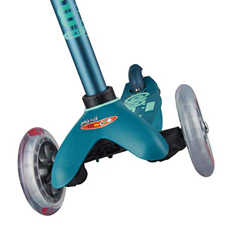 Micro® Mini Deluxe, Original Design, Patinete 3 Ruedas, 2-5 Años, Peso 1,95kg, Carga Máx: 50kg, Altura 48-68cm, Rodamientos ABEC 9, Plataforma Antideslizante. (Azul Hielo, Talla Única)