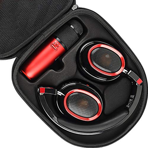 Micrófono Altavoz for el modo dual multimedia universal Canto Conjunto móvil del ordenador con micrófono de alta fidelidad auriculares Bluetooth externo Portátil ( Color : Red , Size : One size )