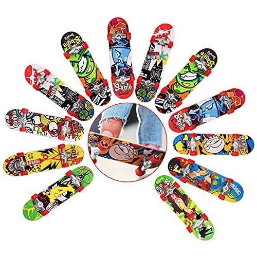 Mini Diapasón Patineta Monopatines para Dedos Patinetas Dedo Diapasón Pack Finger Board Deck Truck Skateboard Boy Child Toy Patinetas de Dedo Adecuado para Regalar a los Niños 12 Piezas