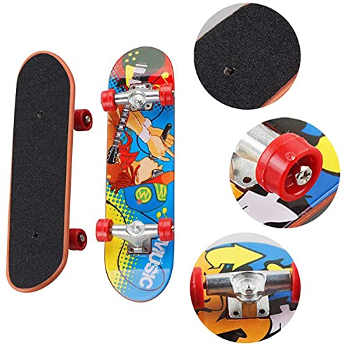 Mini Diapasón Patineta Monopatines para Dedos Patinetas Dedo Diapasón Pack Finger Board Deck Truck Skateboard Boy Child Toy Patinetas de Dedo Adecuado para Regalar a los Niños 12 Piezas