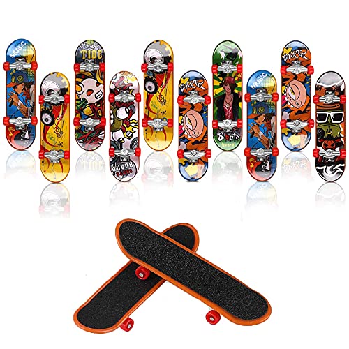 Mini Diapasón Patineta Monopatines para Dedos Patinetas Dedo Diapasón Pack Finger Board Deck Truck Skateboard Boy Child Toy Patinetas de Dedo Adecuado para Regalar a los Niños 12 Piezas