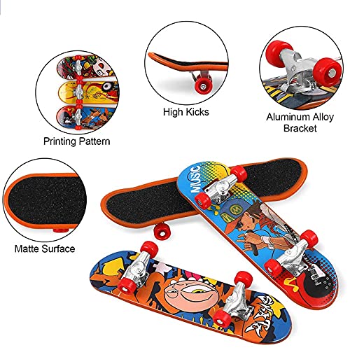 Mini Diapasón Patineta Monopatines para Dedos Patinetas Dedo Diapasón Pack Finger Board Deck Truck Skateboard Boy Child Toy Patinetas de Dedo Adecuado para Regalar a los Niños 12 Piezas