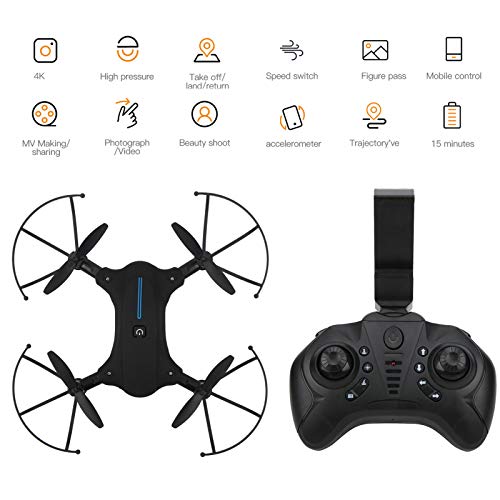 Mini RC Drone, H2 Mini 4K Cámara WiFi Plegable RC Drone Cuadricóptero de presión de Aire con retención de altitud Modo sin Cabeza Regalo para niños Principiantes